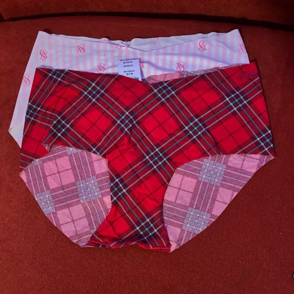 PINK Victoria's Secret Red Plaid Underwear